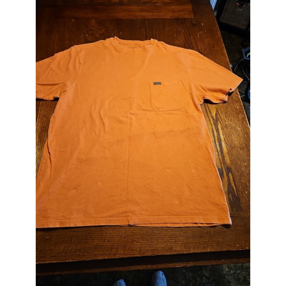 Pendleton TShirt Size Large Orange‎ Crewneck Short Sleeve Pocket Mens(A939)